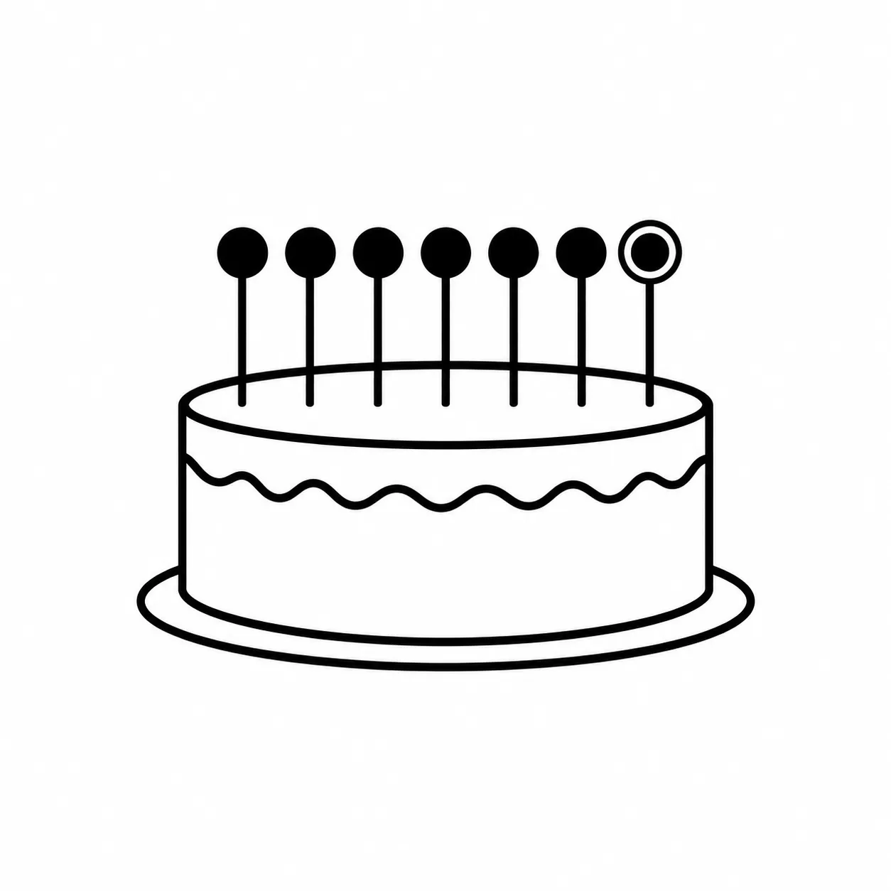 A cake whose candles are week dots