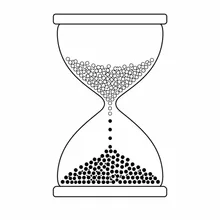An hourglass drawn from week dots